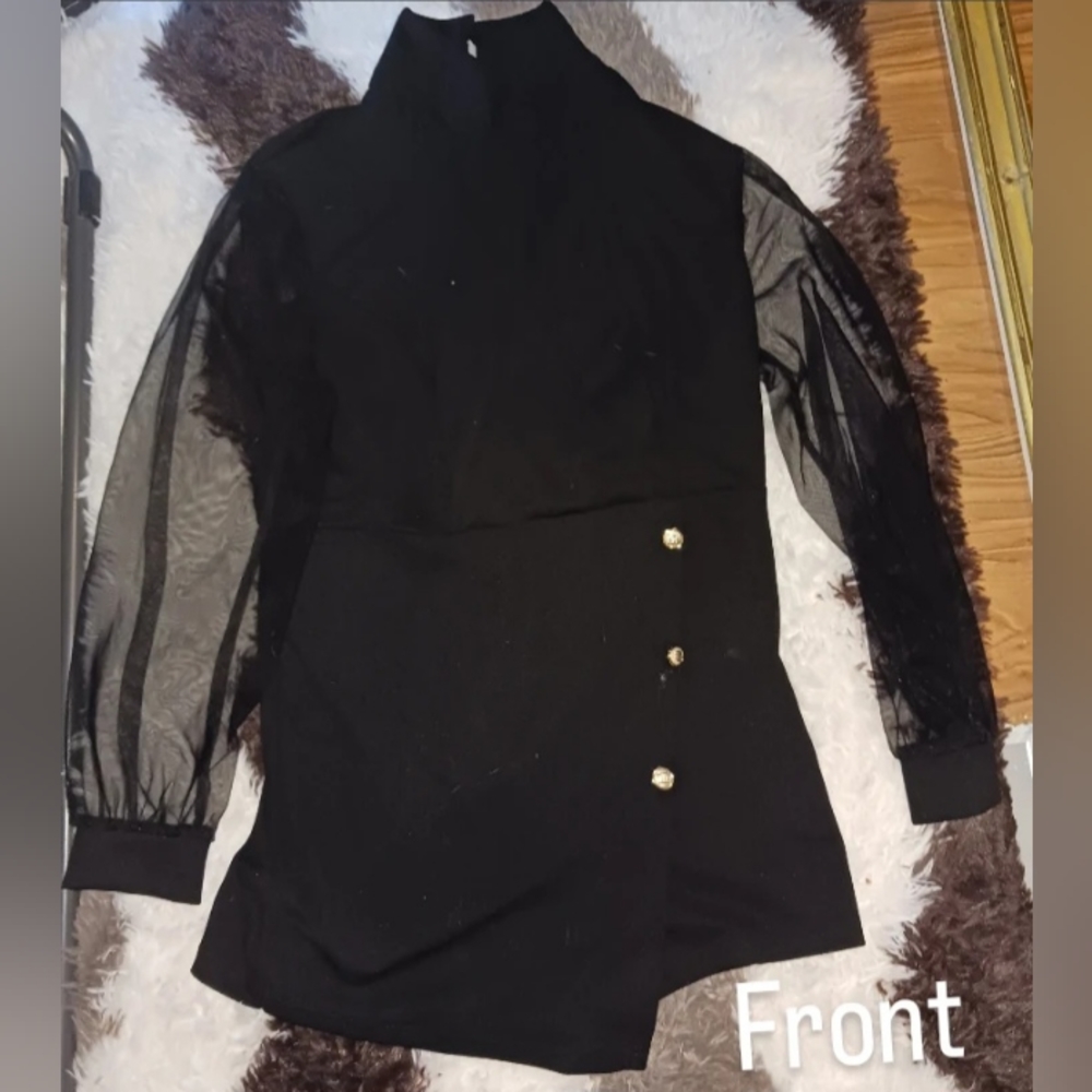 Black, XL, Formal romper (shorts).